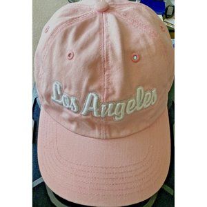 LOS ANGELES Women's Baseball Cap Hat Pink Denim 100% Cotton Adjustable Sizing